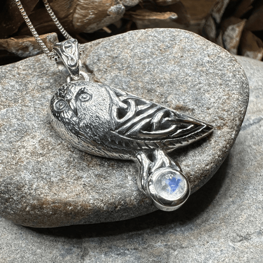 Minerva Celtic Owl Necklace - 18 / Amethyst