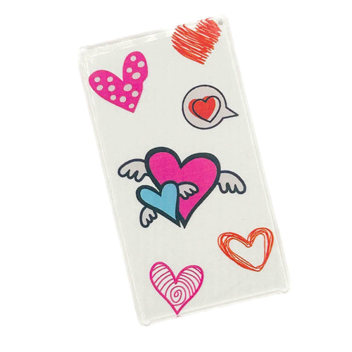 7 Colorful Hearts Valentine's Day 4x6 Glass Window made with LEGO part - B3 Customs - 