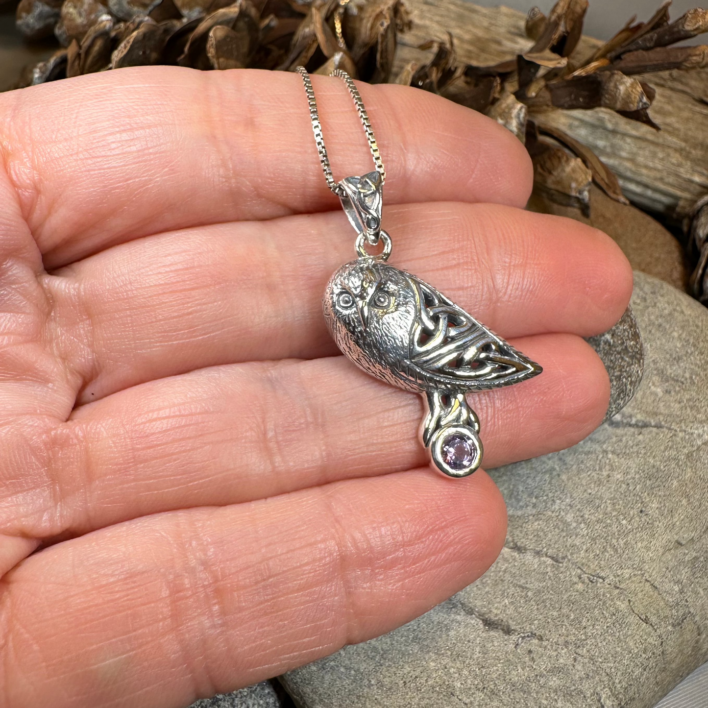 Minerva Celtic Owl Necklace