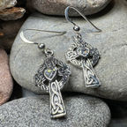 Celtic Cross Heart Earrings