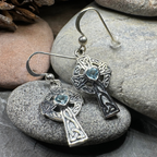 Celtic Cross Heart Earrings