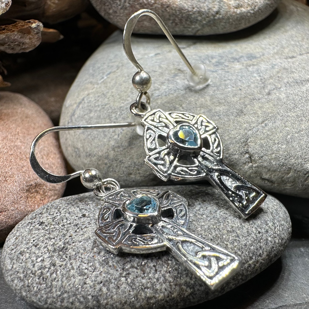 Celtic Cross Heart Earrings