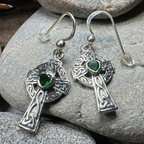 Celtic Cross Heart Earrings