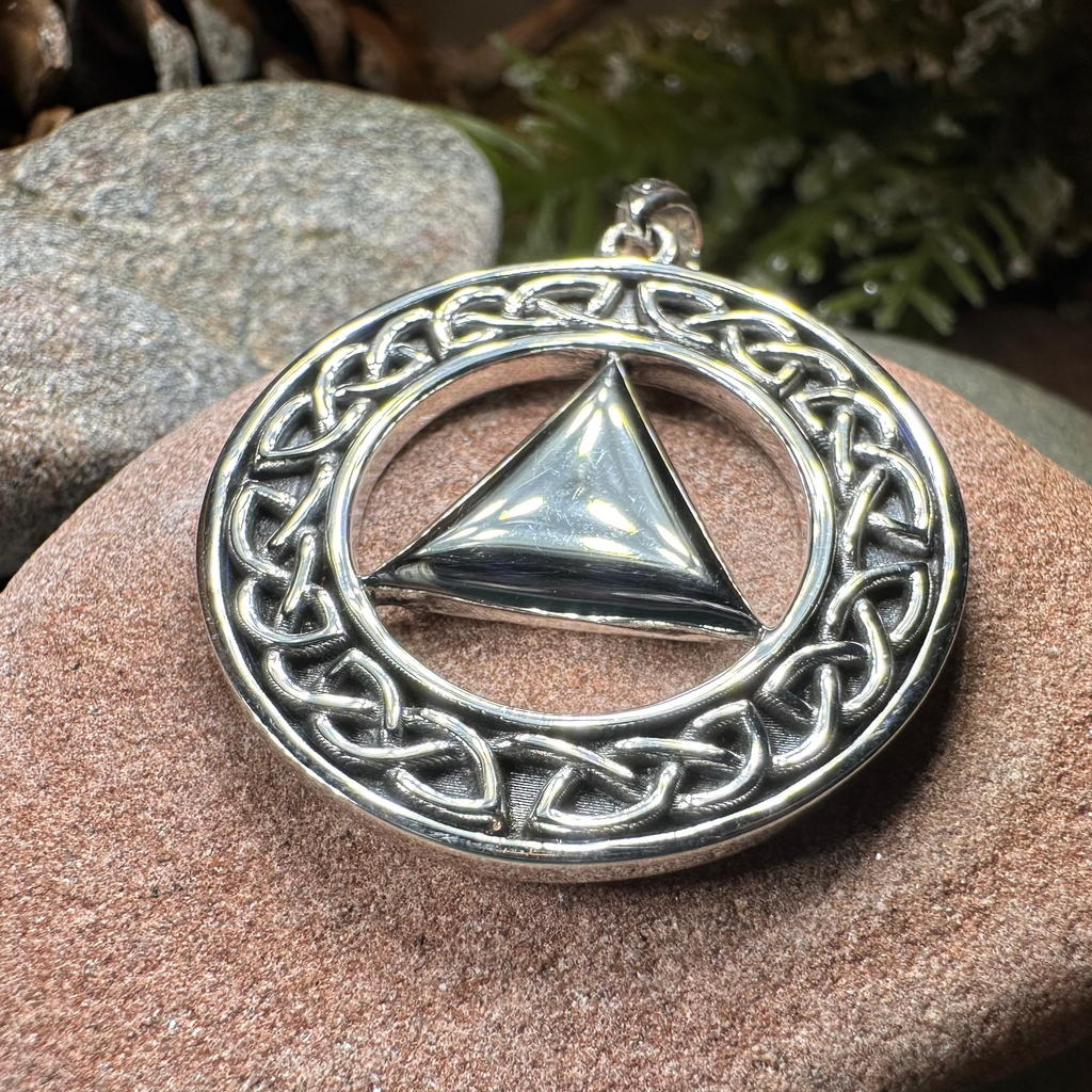 Large Celtic AA Sobriety Necklace