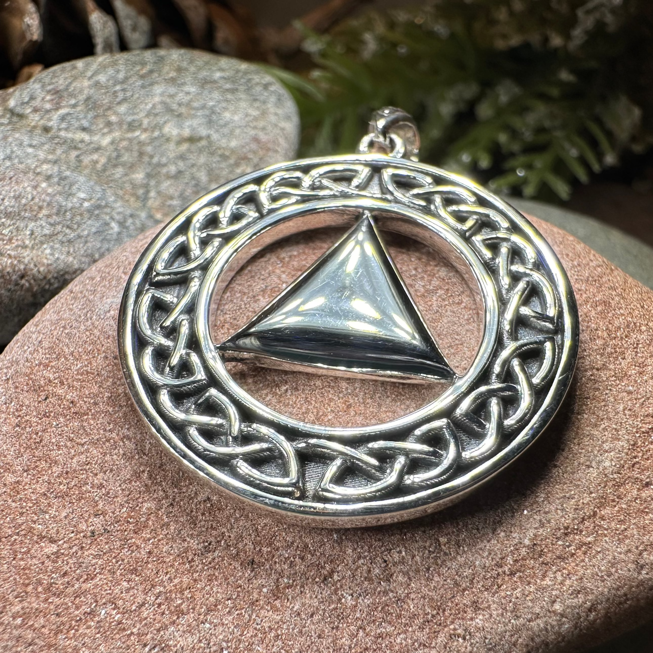 Large Celtic AA Sobriety Necklace