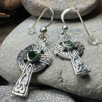 Celtic Cross Heart Earrings