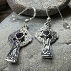 Celtic Cross Heart Earrings