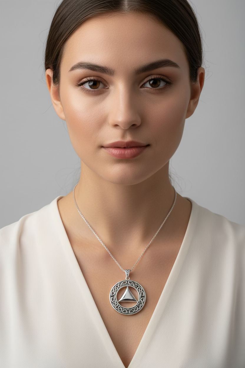 Large Celtic AA Sobriety Necklace