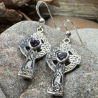 Celtic Cross Heart Earrings