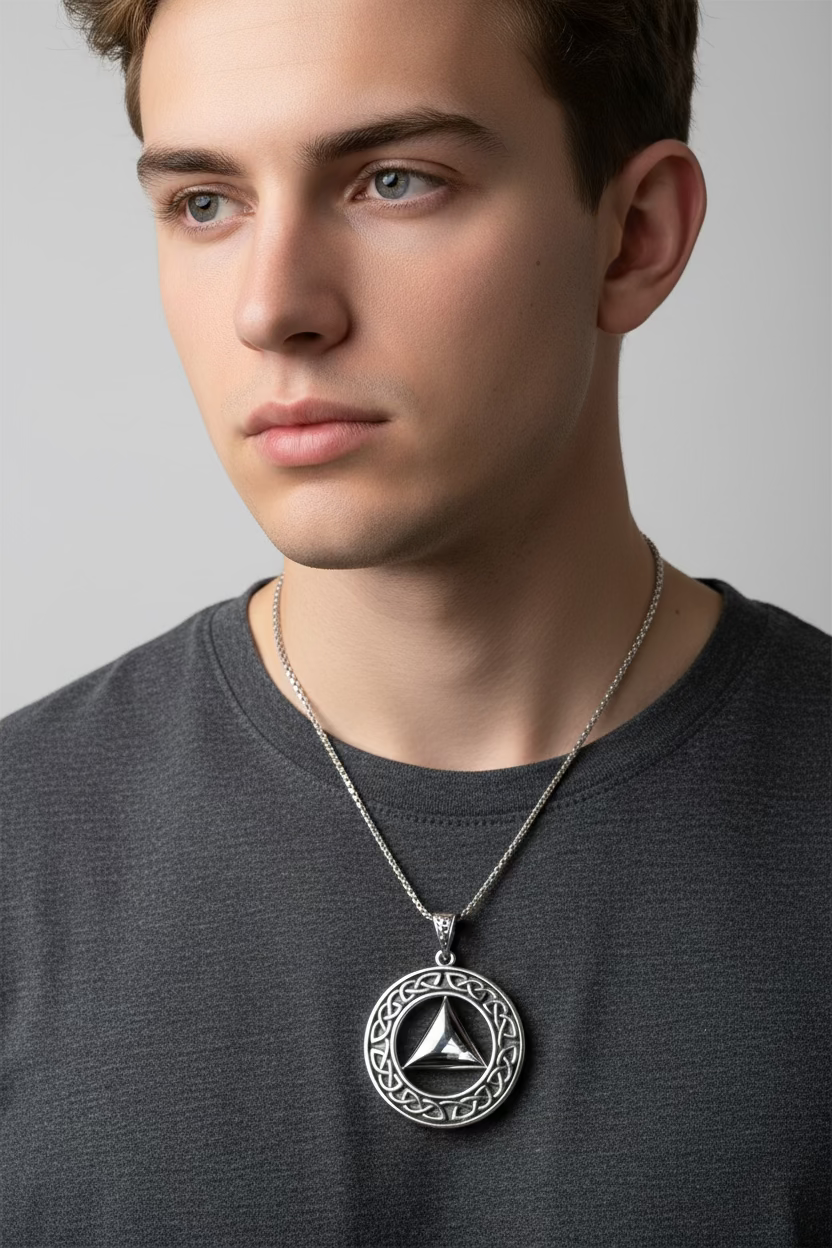 Large Celtic AA Sobriety Necklace
