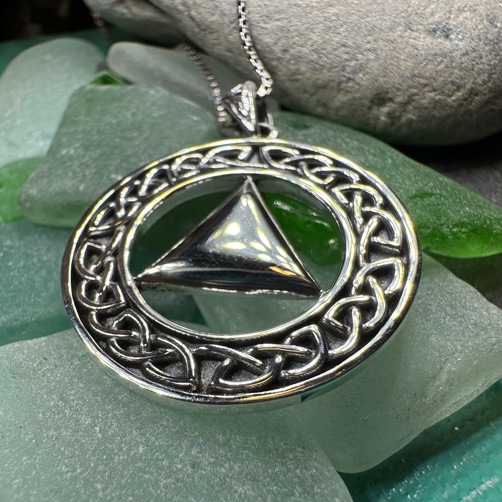 Large Celtic AA Sobriety Necklace