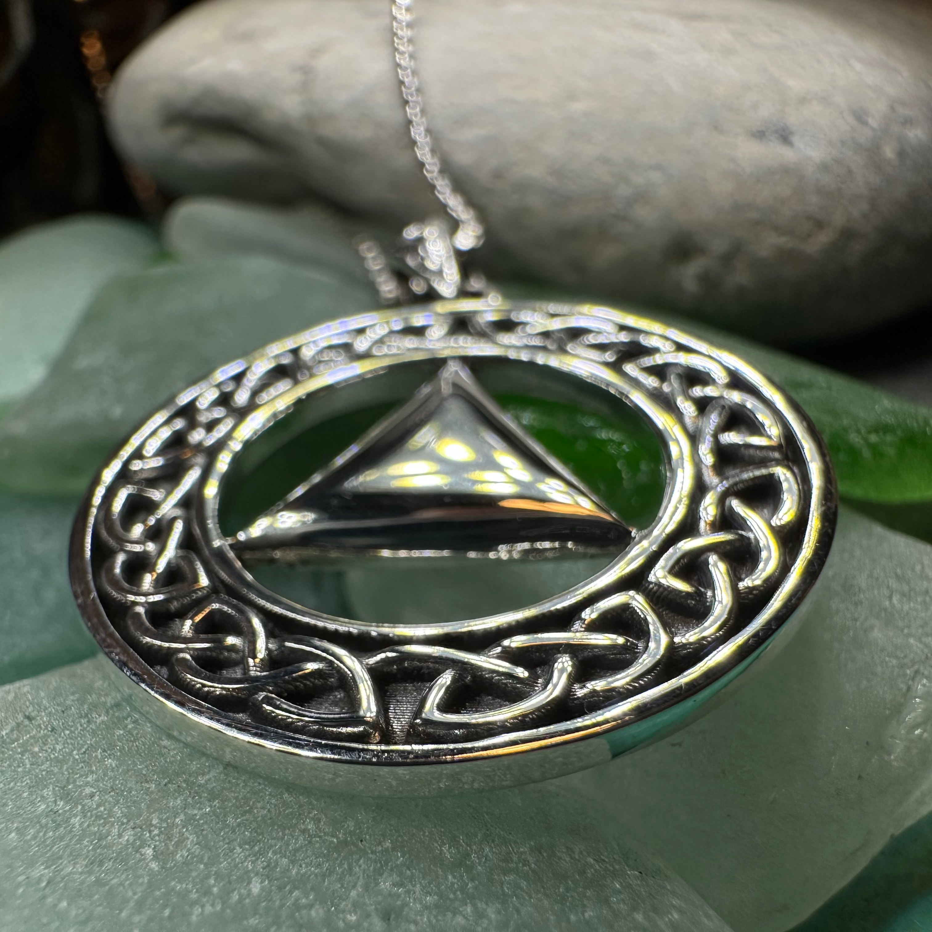 Large Celtic AA Sobriety Necklace