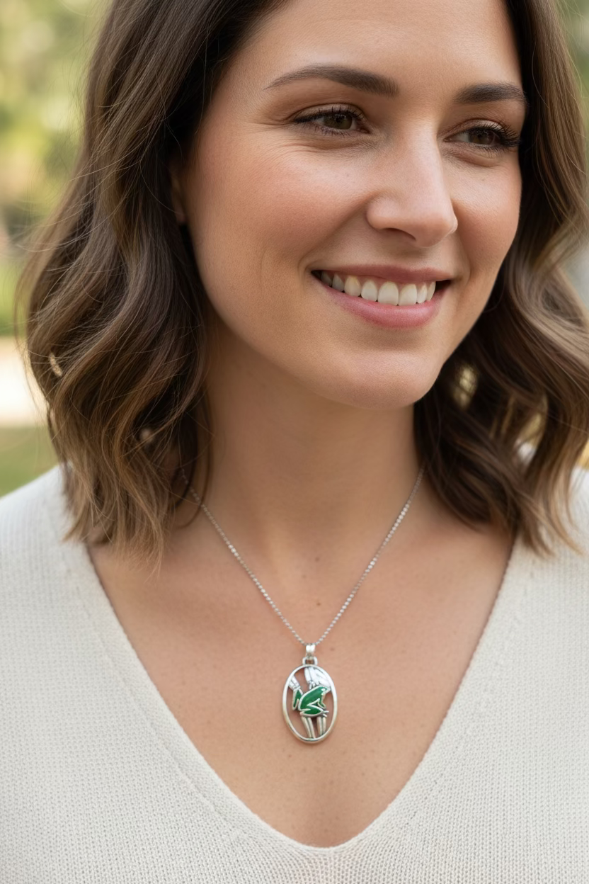 Enamel Frog Necklace