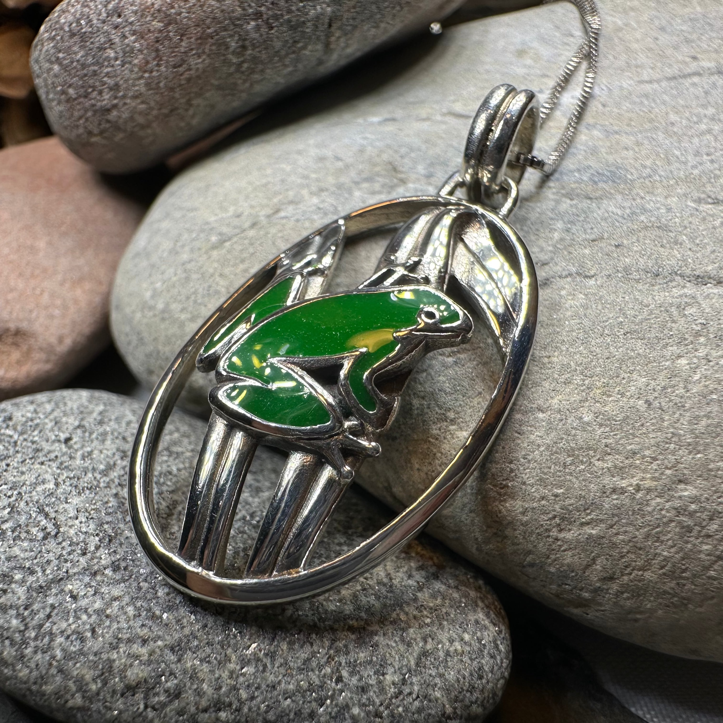 Enamel Frog Necklace