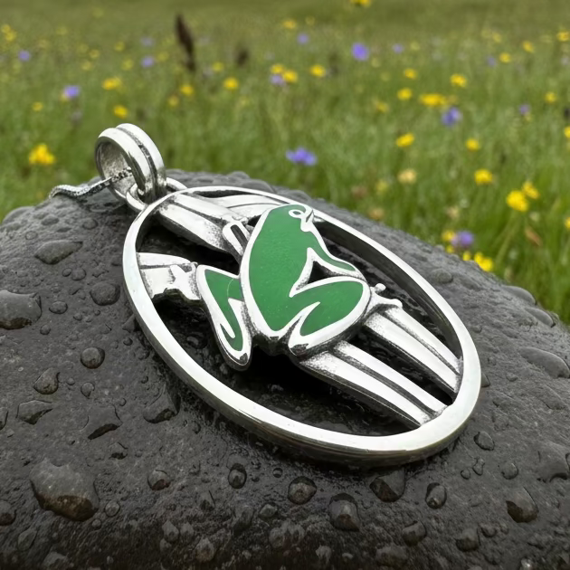 Enamel Frog Necklace
