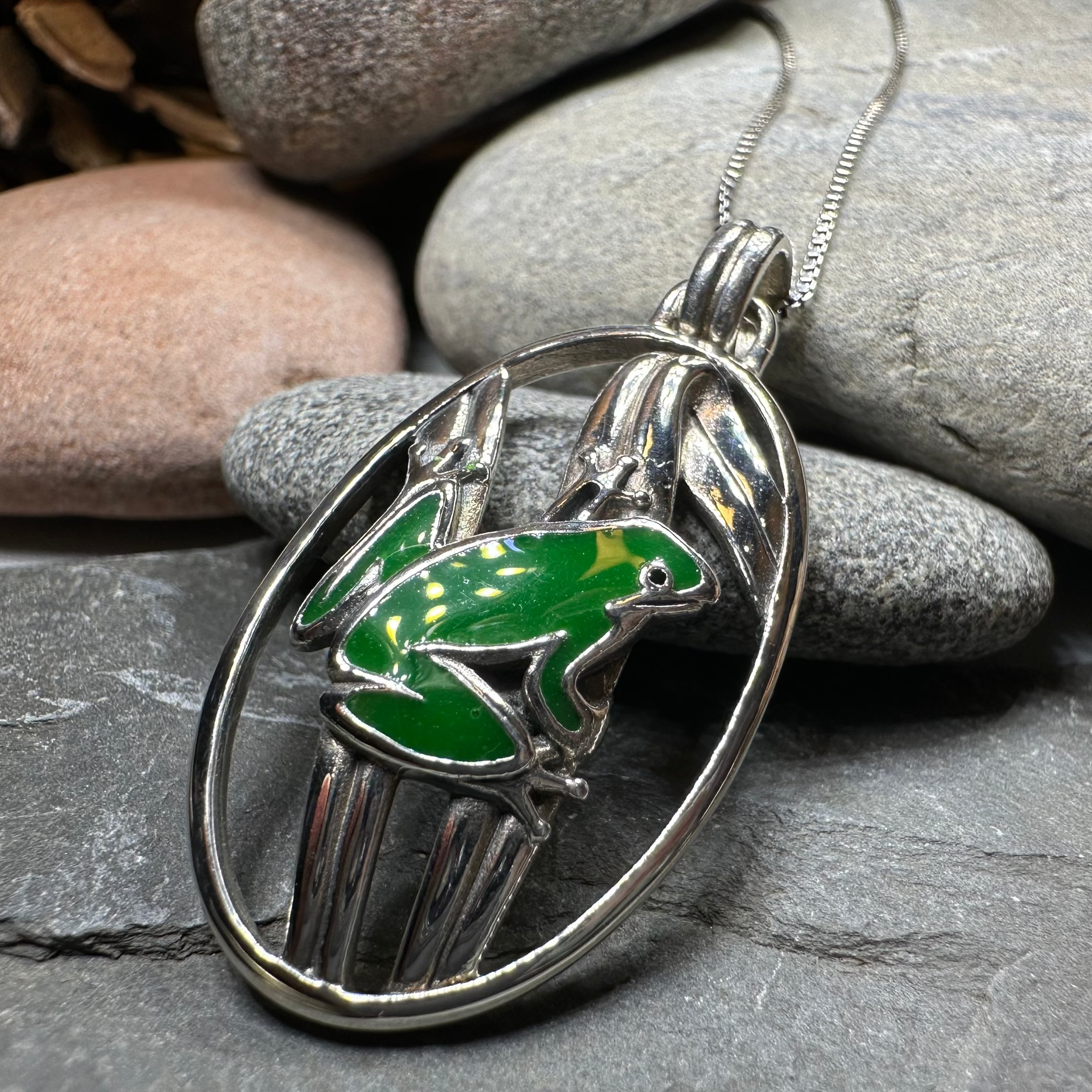 Enamel Frog Necklace