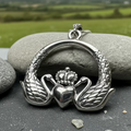 Loving Swan Claddagh Necklace