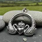 Loving Swan Claddagh Necklace