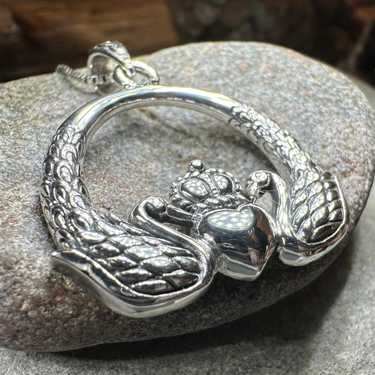 Loving Swan Claddagh Necklace