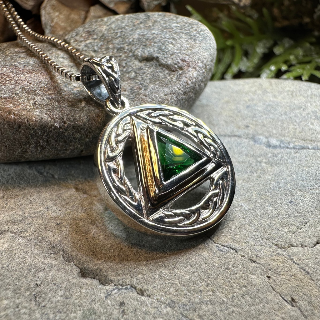 Gemstone Celtic AA Sobriety Necklace