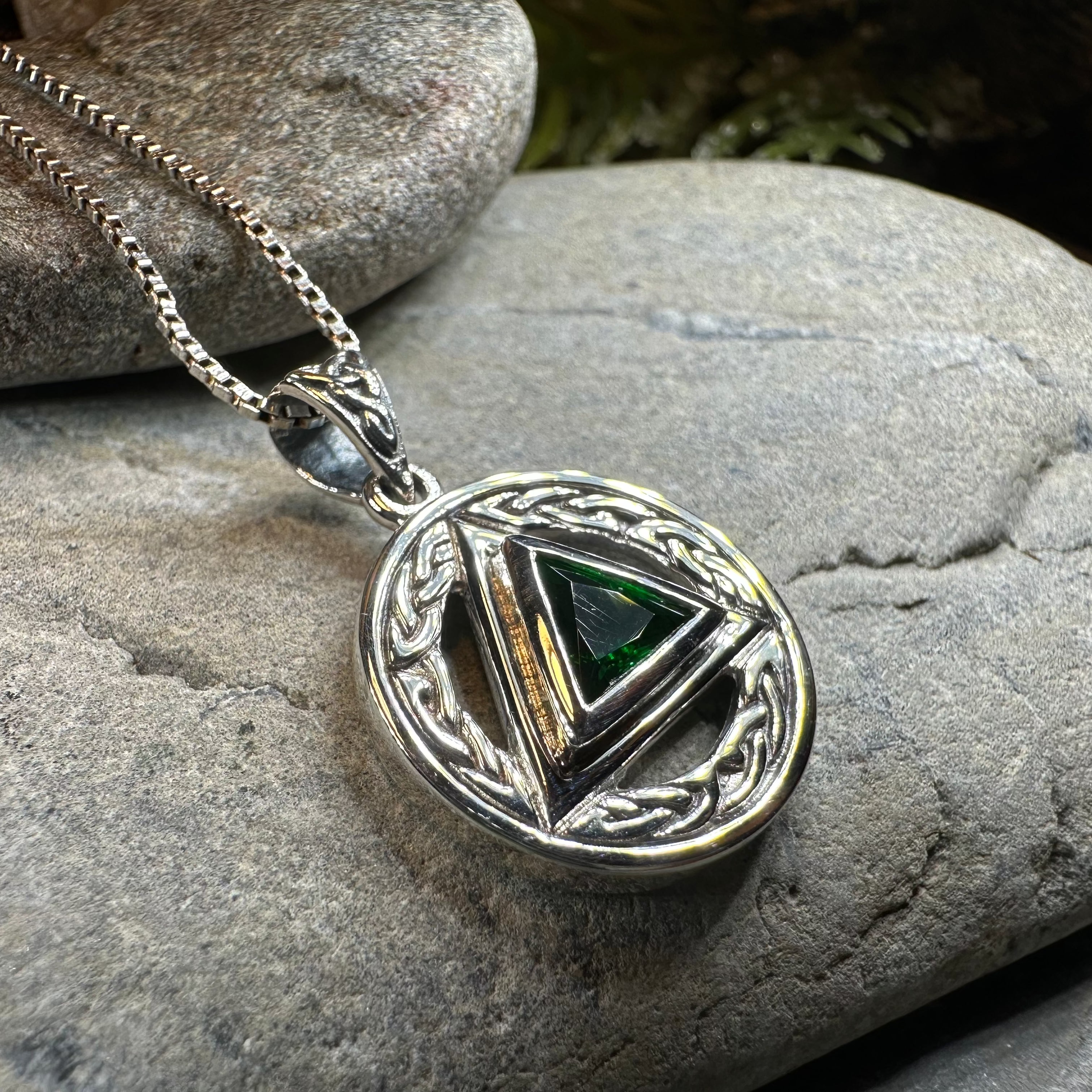 Gemstone Celtic AA Sobriety Necklace