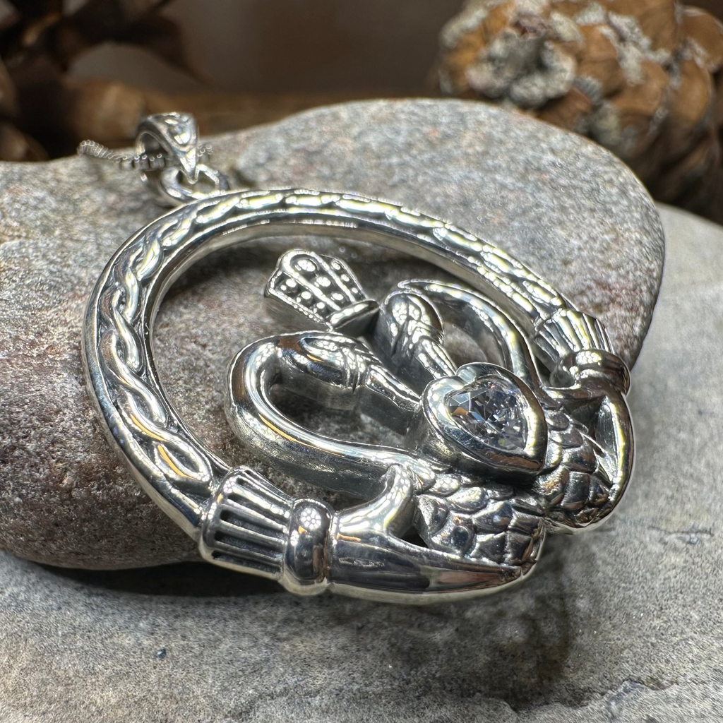 Celtic Swan Claddagh Necklace