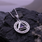 Gemstone Celtic AA Sobriety Necklace