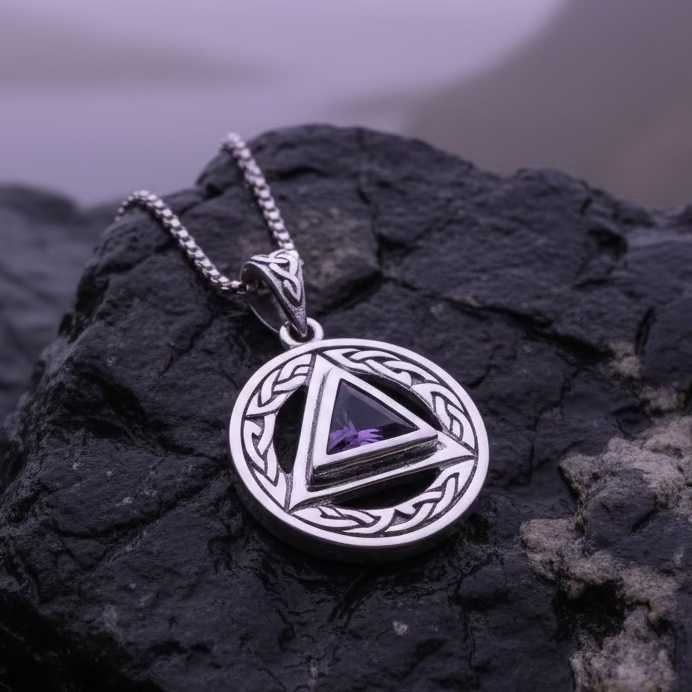 Gemstone Celtic AA Sobriety Necklace