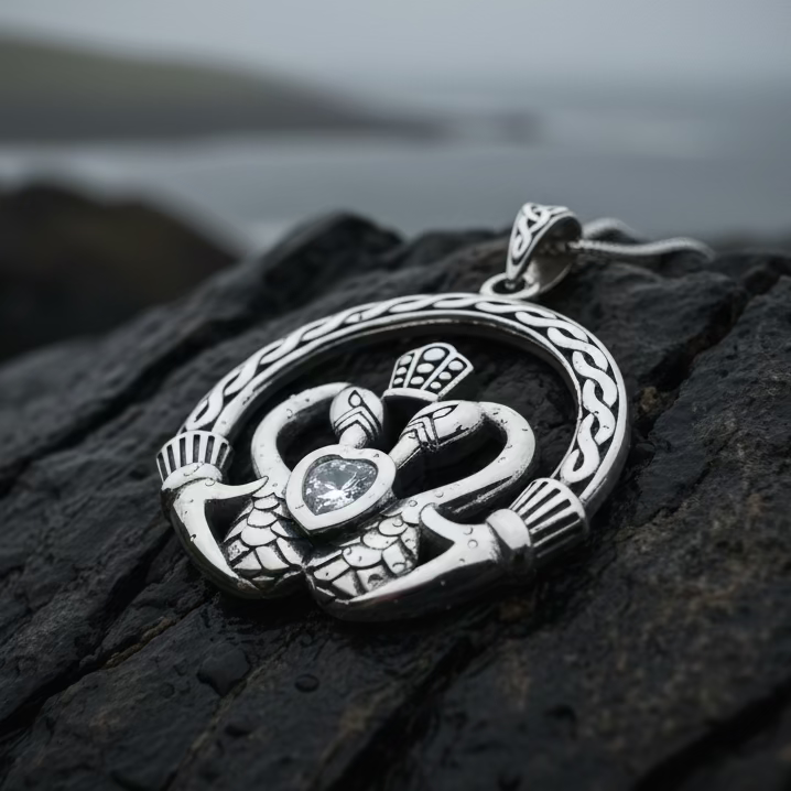 Celtic Swan Claddagh Necklace