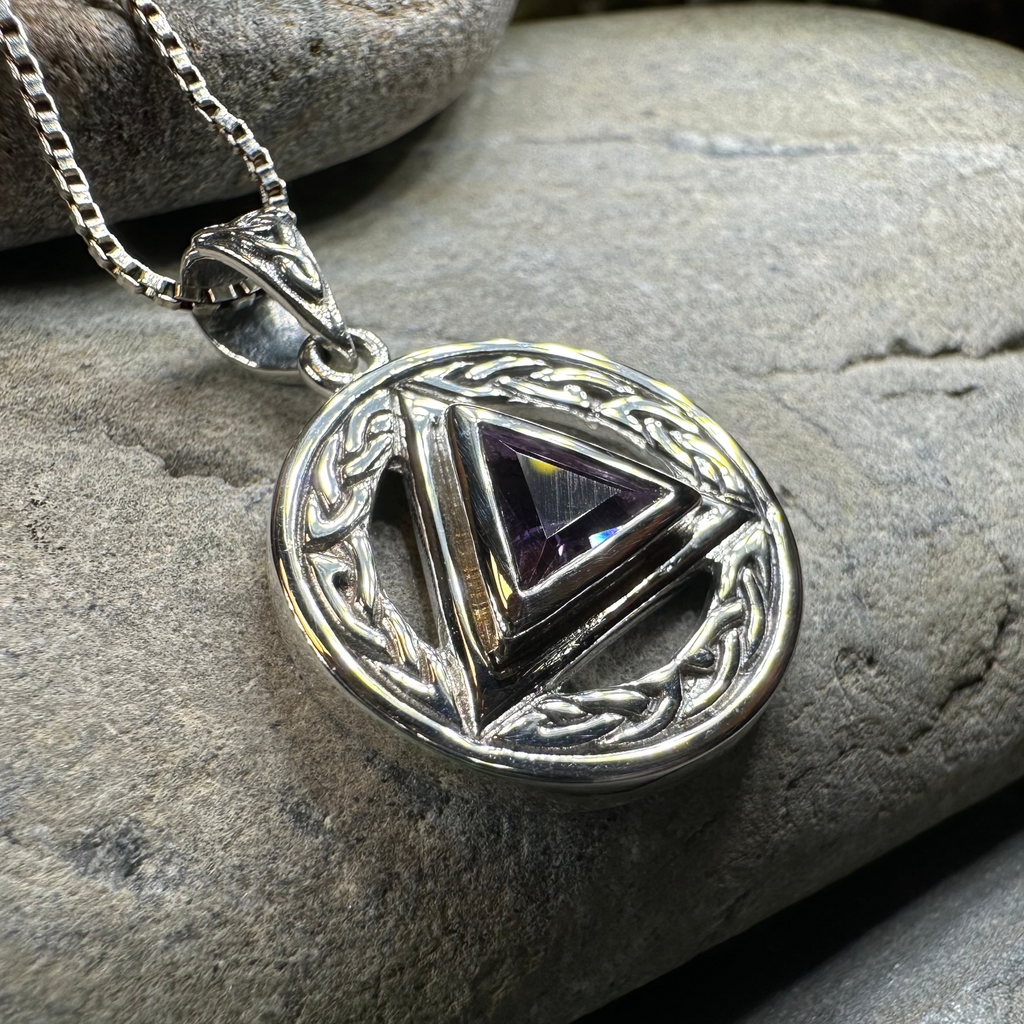 Gemstone Celtic AA Sobriety Necklace