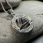 Gemstone Celtic AA Sobriety Necklace