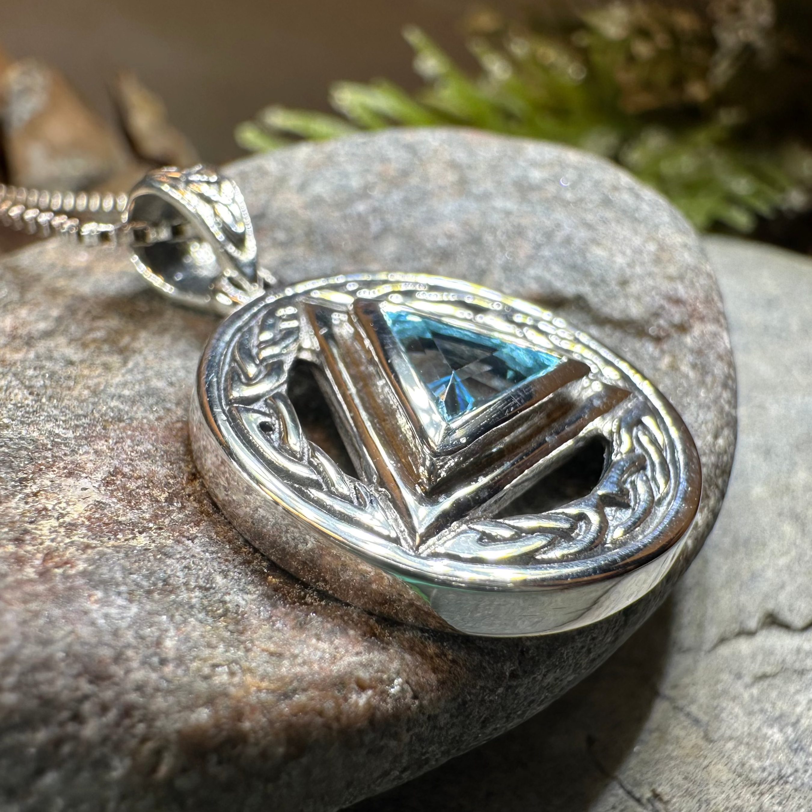 Gemstone Celtic AA Sobriety Necklace