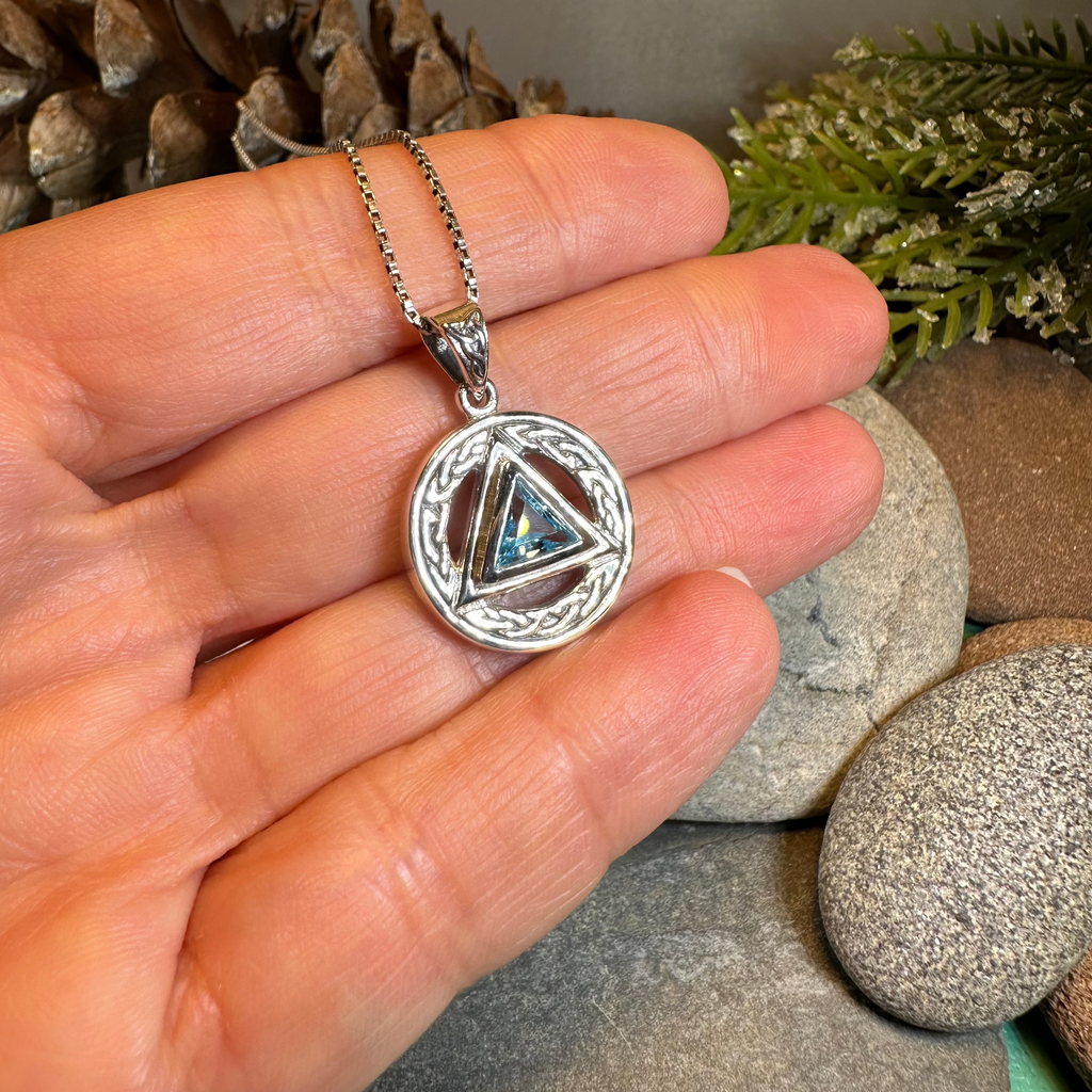 Gemstone Celtic AA Sobriety Necklace