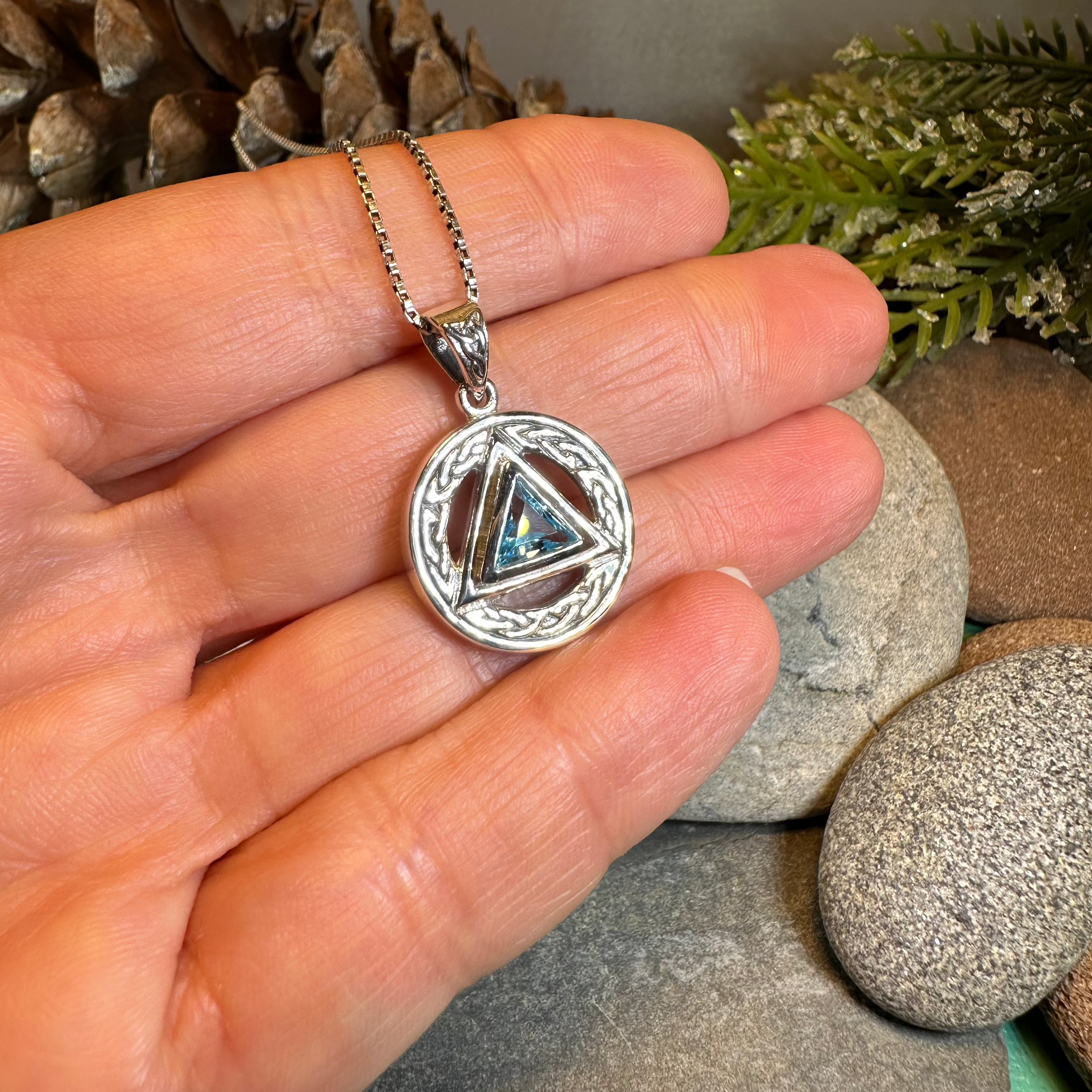 Gemstone Celtic AA Sobriety Necklace
