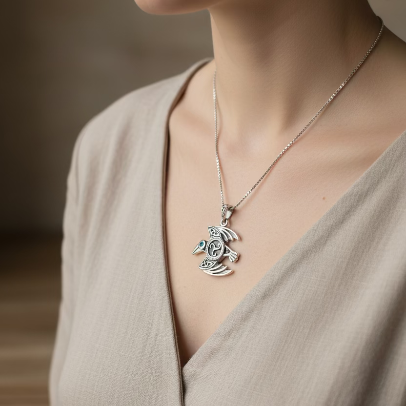Astrid Celtic Raven Necklace