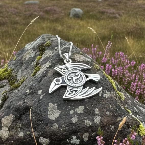 Astrid Celtic Raven Necklace