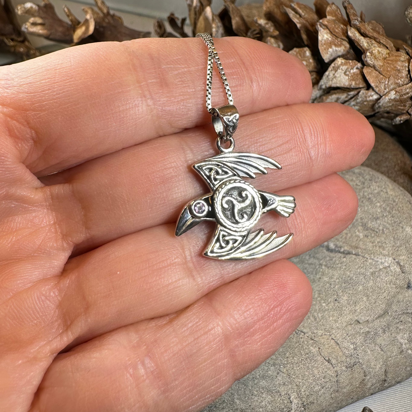 Astrid Celtic Raven Necklace