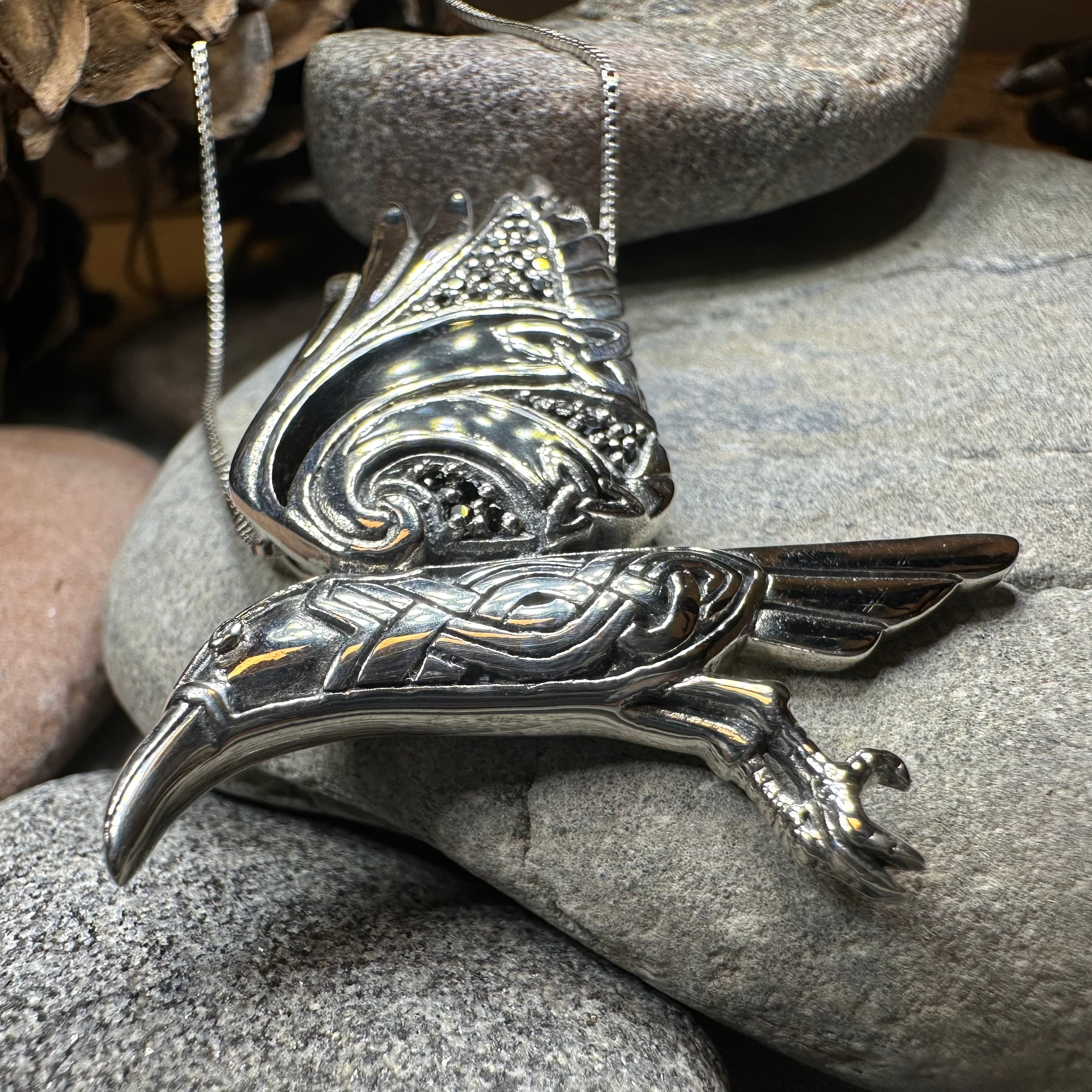 Ashild Raven Celtic Necklace