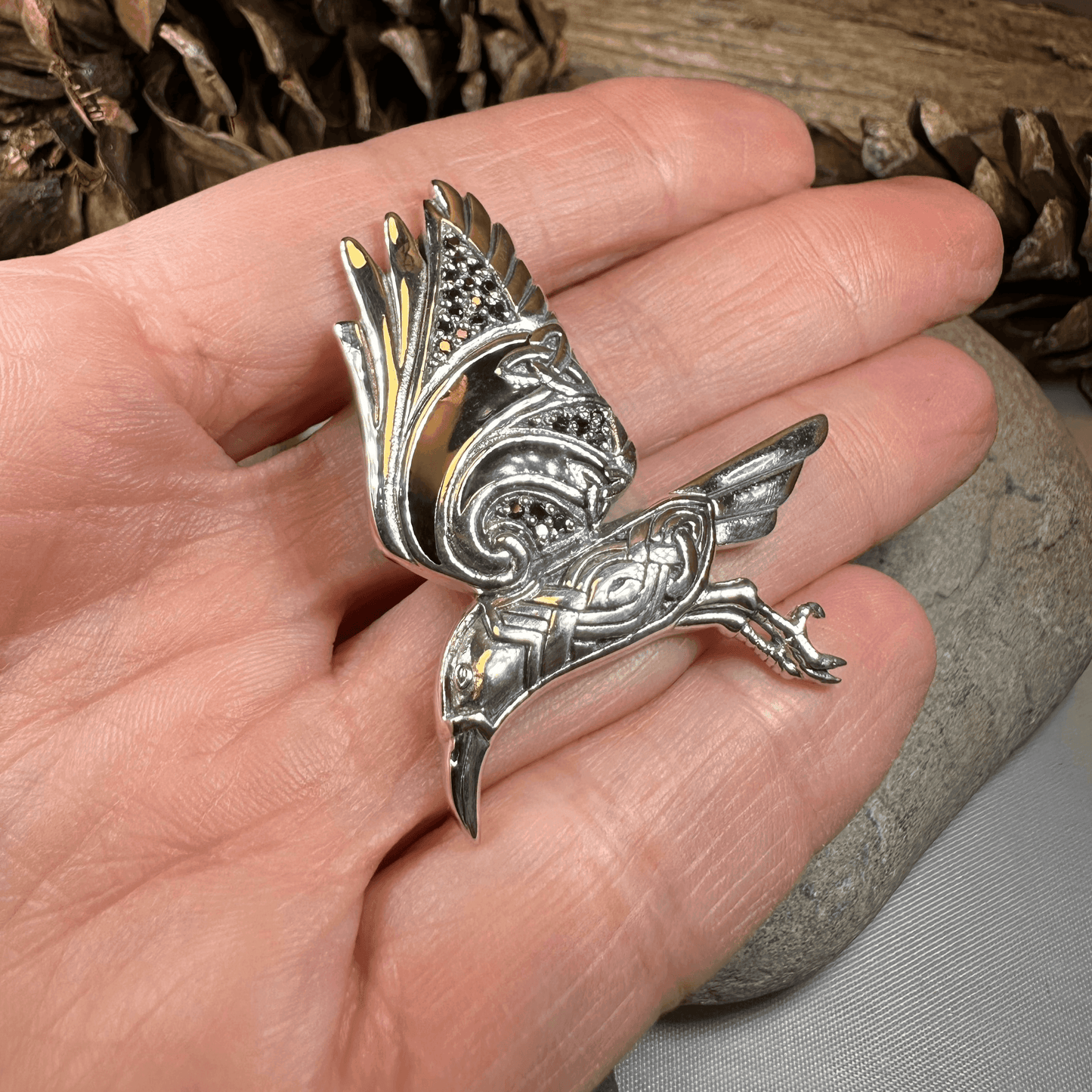 Ashild Raven Celtic Necklace - 18