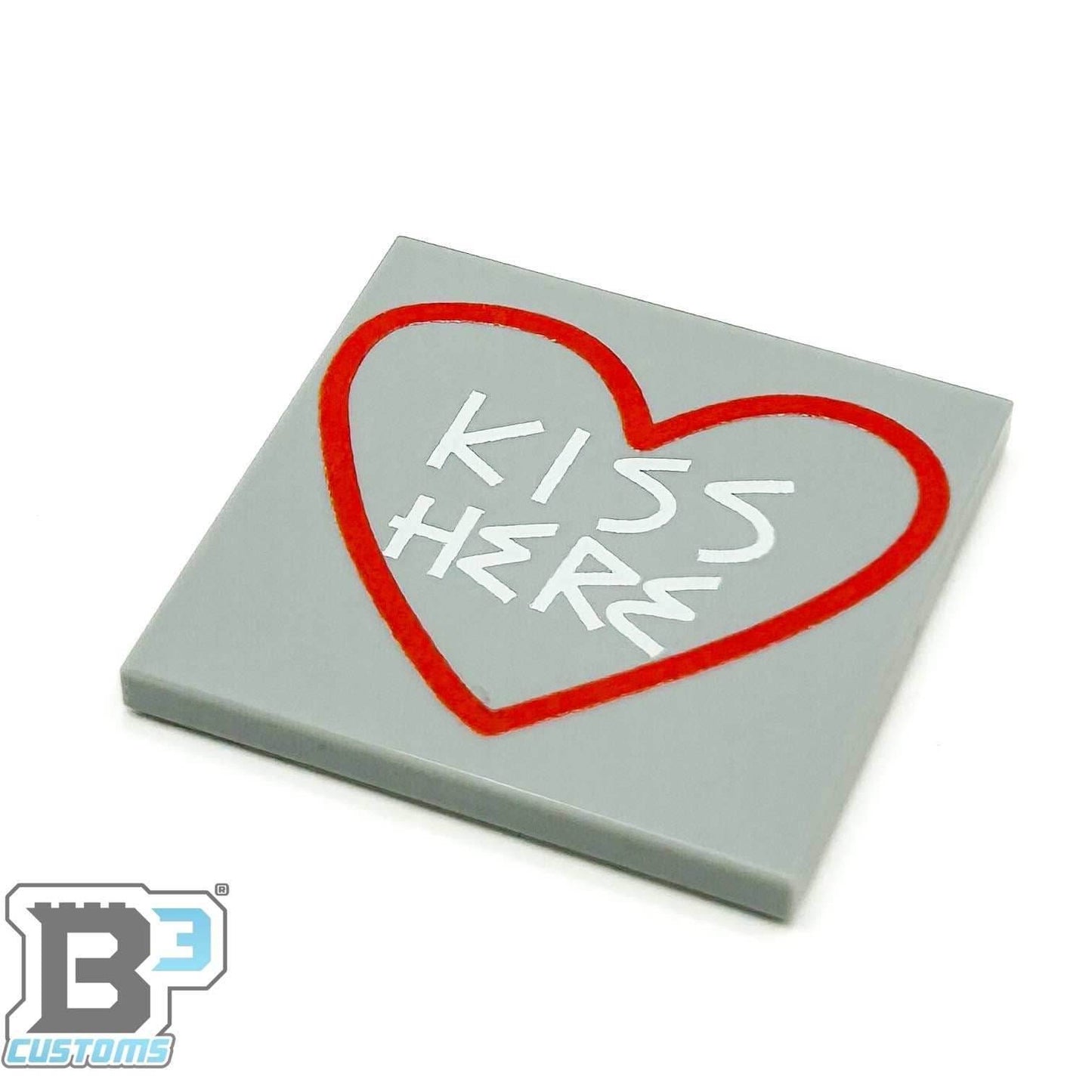 Kiss Here Road / Sidewalk Art (4x4 Tile) - B3 Customs - 