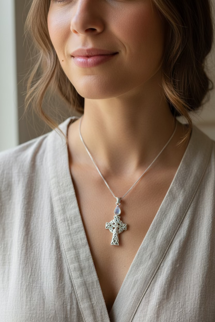 Eternal Light Celtic Cross Necklace