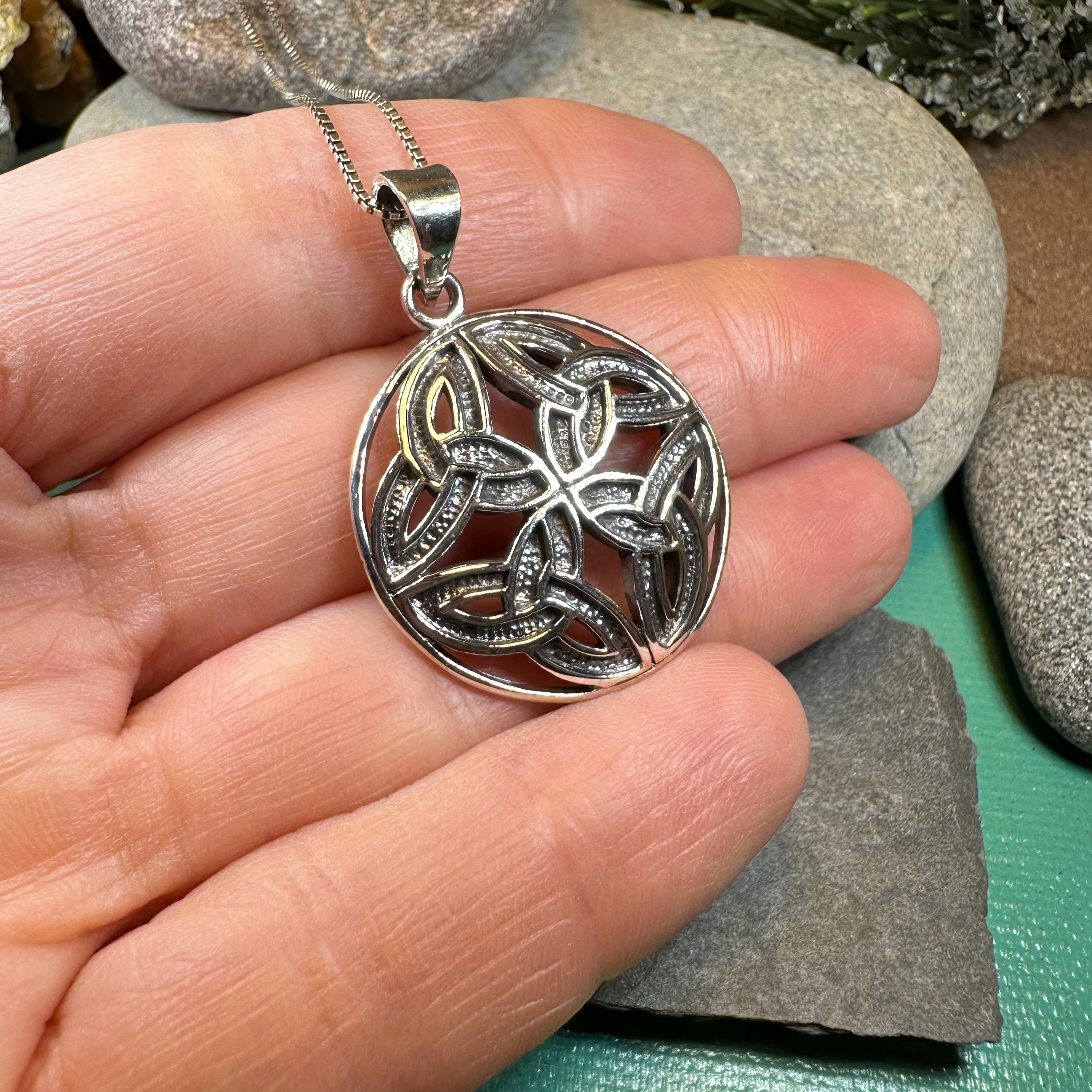 Power of Four Trinity Knot Necklace