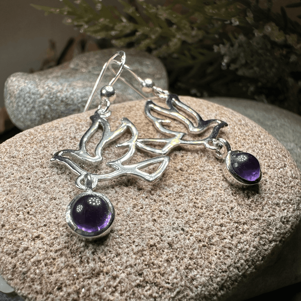 Forever Dove Earrings - Amethyst