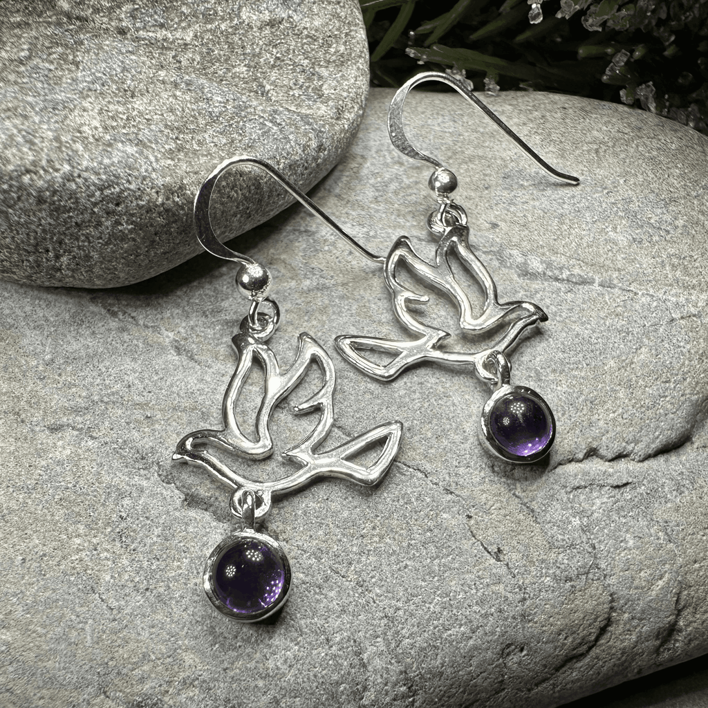 Forever Dove Earrings - Amethyst