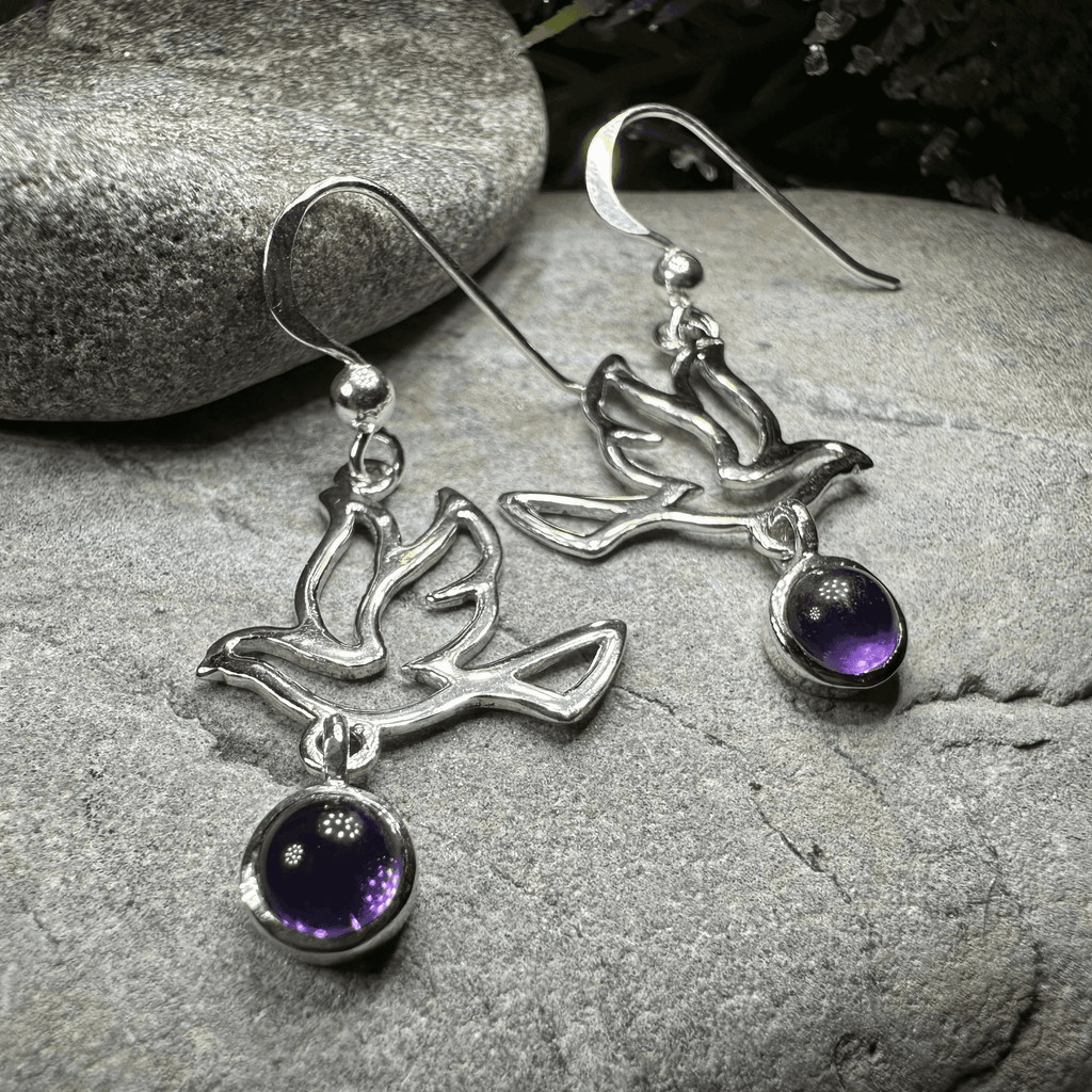 Forever Dove Earrings - Amethyst