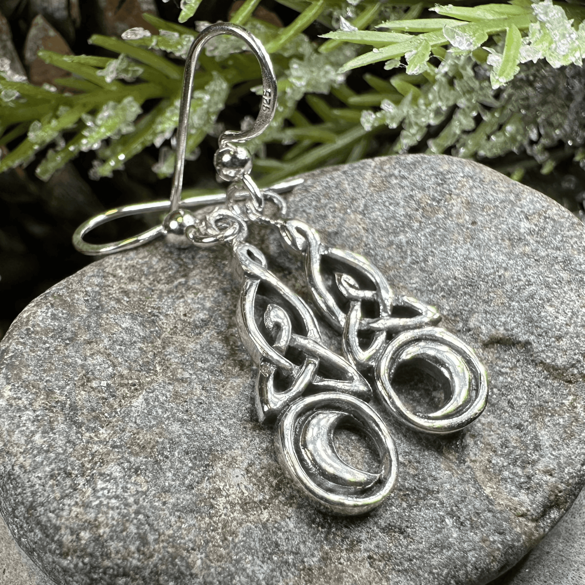 Celtic Knot Moon Earrings - 