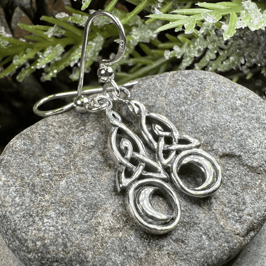 Celtic Knot Moon Earrings - 