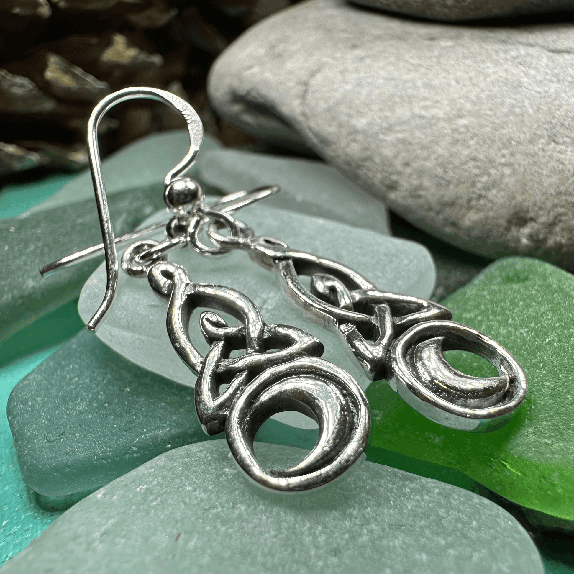 Celtic Knot Moon Earrings - 
