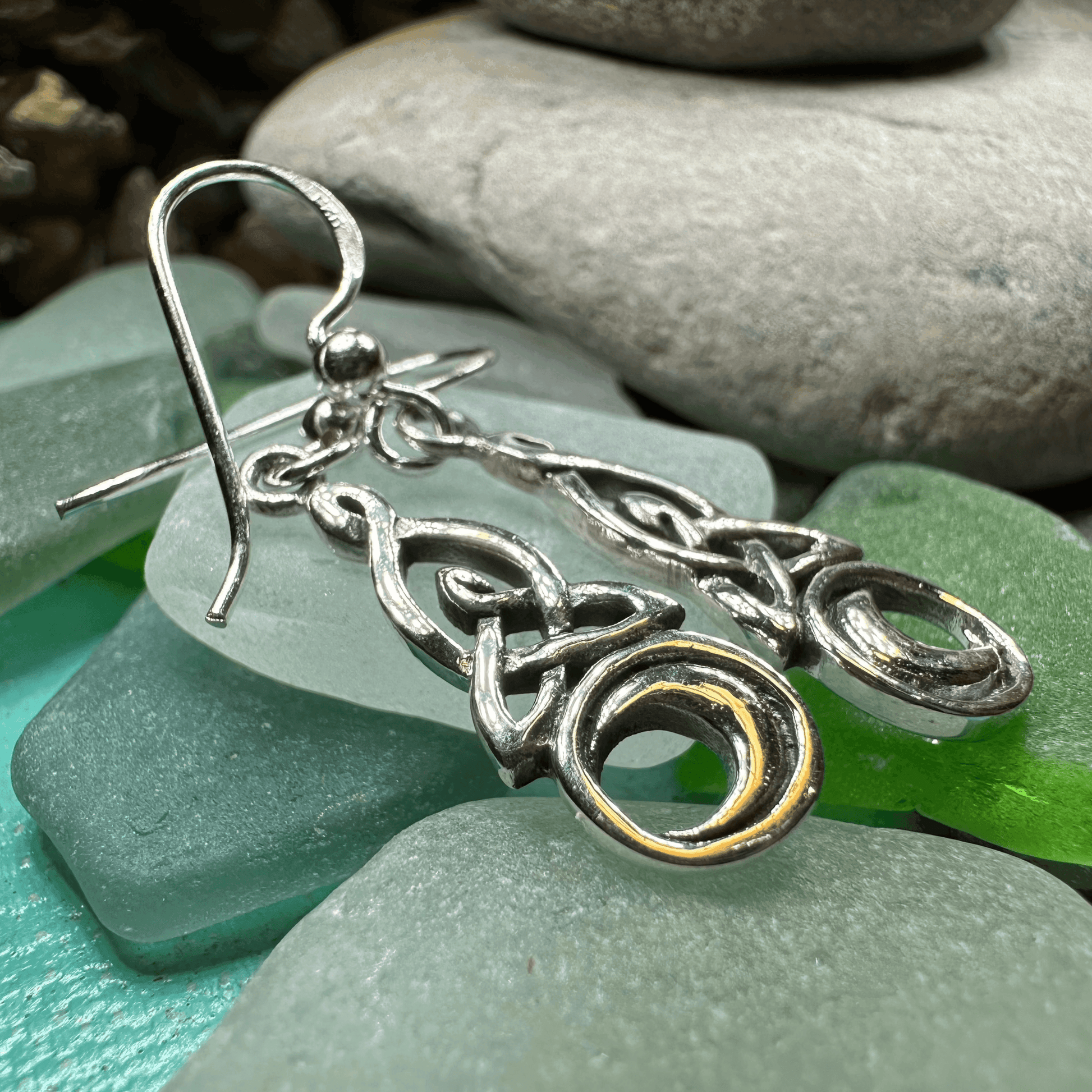 Celtic Knot Moon Earrings - 