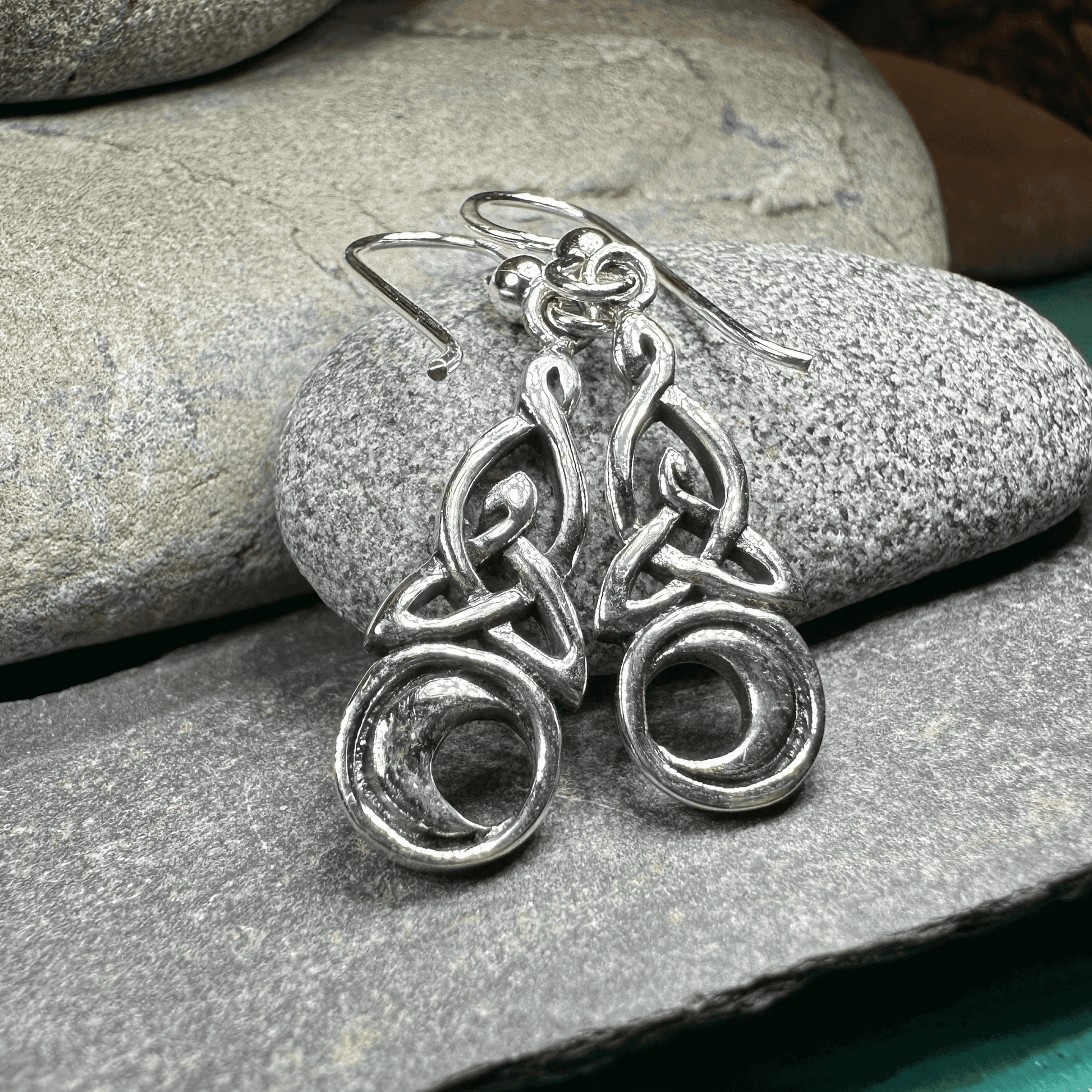 Celtic Knot Moon Earrings - 